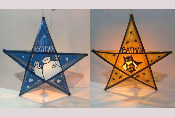 Lắp cán và gắn đèn LED cho đèn ông sao