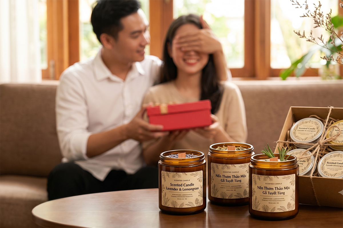 Quà Tặng Trung Thu Cho Người Yêu Nến thơm thảo mộc